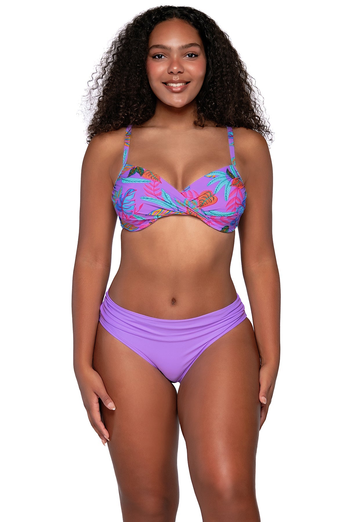 Front view of Sunsets Isla Bonita Crossroads Underwire Top