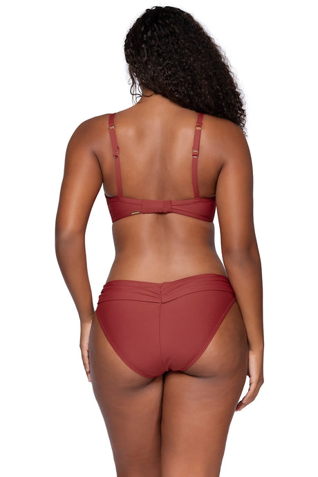 Back view of Sunsets Tuscan Red Crossroads Underwire Top