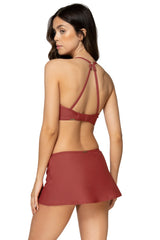 Back view of Sunsets Tuscan Red Kokomo Swim Skirt