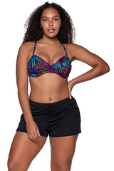 Front view of Sunsets Panama Palms Crossroads Underwire Top