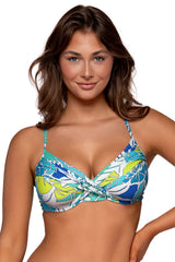 Front view of Sunsets Kailua Bay Crossroads Underwire Top