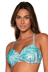 Side view of Sunsets Moon Tide Crossroads Underwire Top