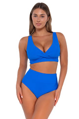 Sunsets Electric Blue Hannah High Waist Bottom