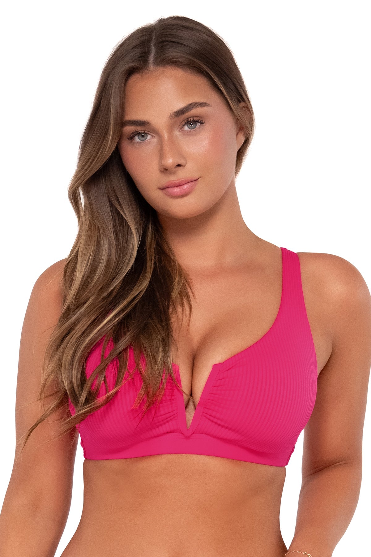 Sunsets Women's Swimwear Begonia Sandbar Rib Vienna V-Wire Bikini Top