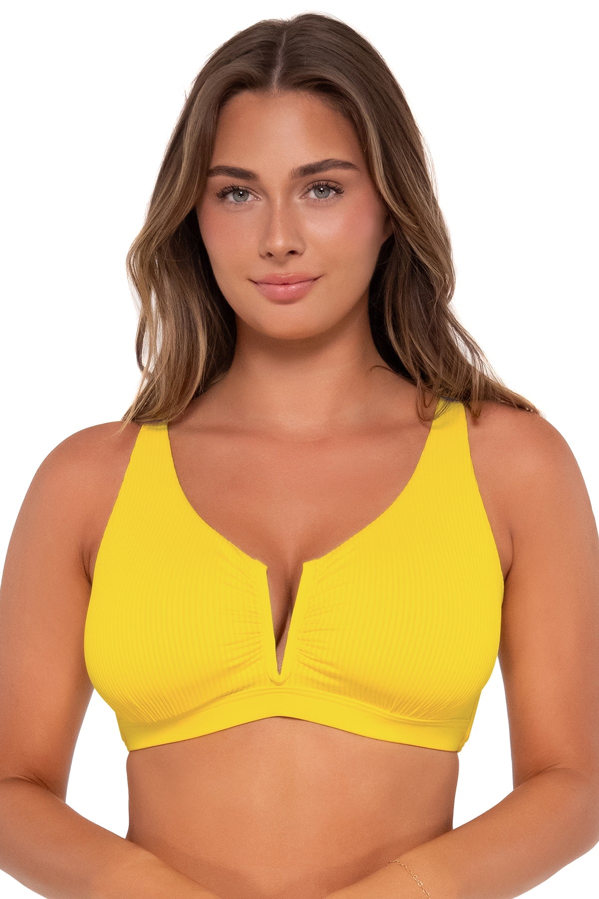 Sunsets Women's Swimwear Lemon Zest Sandbar Rib Vienna V-Wire Bikini Top