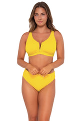 Sunsets Women's Swimwear Lemon Zest Sandbar Rib Vienna V-Wire Bikini Top