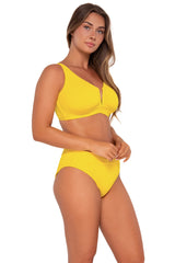 Sunsets Women's Swimwear Lemon Zest Sandbar Rib Vienna V-Wire Bikini Top