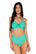 Front view of Sunsets Mint Kauai Kauai Keyhole bikini top with Mint High Road Bottom swimsuit