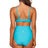 Back view of Sunsets Blue Bliss Kauai Keyhole bikini top with Blue Bliss Hannah High Waist bikini bottom