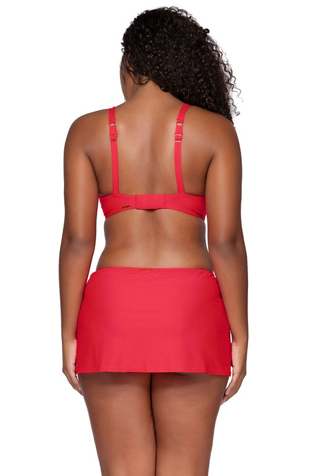 Back view of Sunsets Geranium Kokomo Swim Skirt