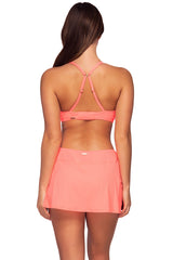 Back view of Sunsets Neon Coral Kauai Keyhole Top