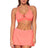 Front view of Sunsets Neon Coral Kauai Keyhole Top