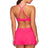 Back view of Sunsets Neon Pink Sporty Swim Skirt