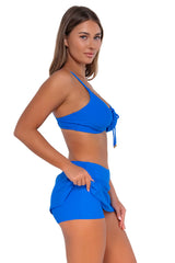 Sunsets Electric Blue Sporty Swim Skirt