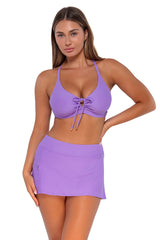 Sunsets Passion Flower Sporty Swim Skirt