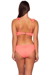 Back view of Sunsets Neon Coral Alana Hipster Bottom