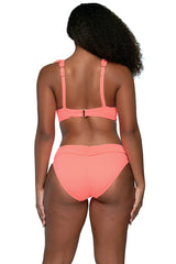 Back view of Sunsets Neon Coral Willa Wireless Top