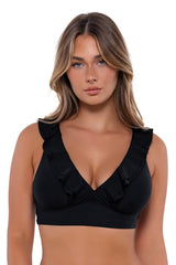 Sunsets Women's Swimwear Black Willa Wireless Bikini Top