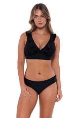 Sunsets Women's Swimwear Black Willa Wireless Bikini Top