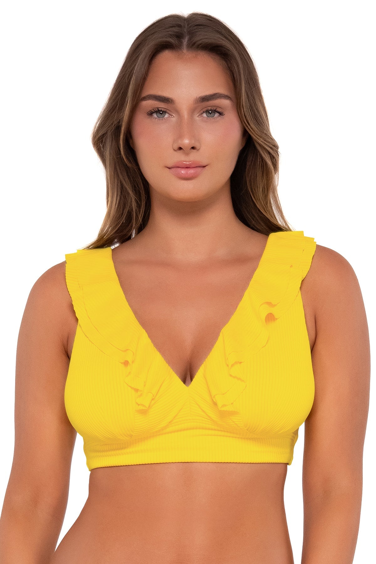 Sunsets Women's Swimwear Lemon Zest Sandbar Rib Willa Wireless Bikini Top