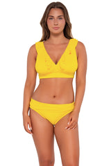 Sunsets Women's Swimwear Lemon Zest Sandbar Rib Willa Wireless Bikini Top