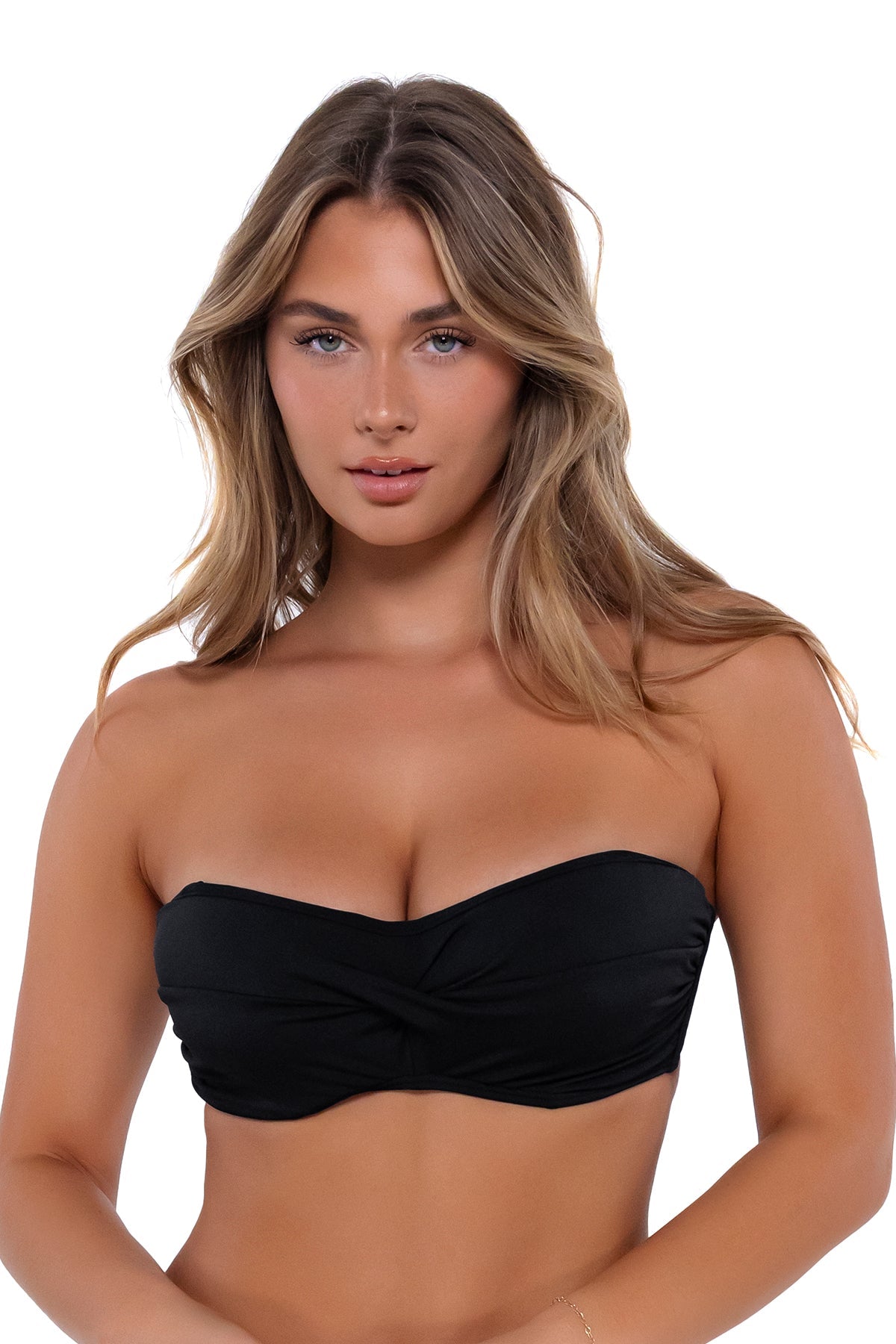 Sunsets Black Iconic Twist Bandeau Top