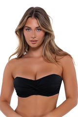 Sunsets Black Iconic Twist Bandeau Top