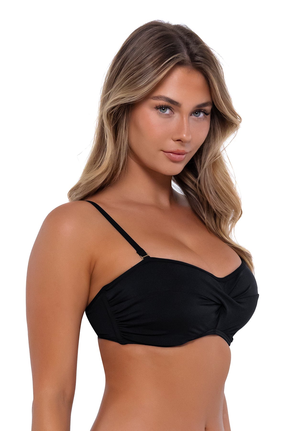 Sunsets Black Iconic Twist Bandeau Top