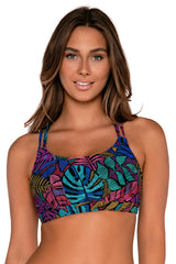 Front view of Sunsets Panama Palms Taylor Bralette Top