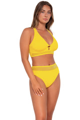 Sunsets Women's Swimwear Lemon Zest Sandbar Rib Annie High Waist Bikini Bottom