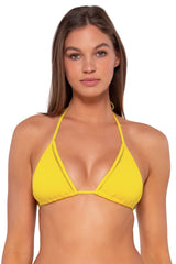 Sunsets Women's Swimwear Lemon Zest Sandbar Rib Laney Triangle Bikini Top