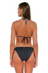 Sunsets Women's Swimwear Slate Seagrass Texture Everlee Tie Side Bikini Bottom