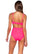 Back view of Sunsets Neon Pink Hannah High Waist Bottom