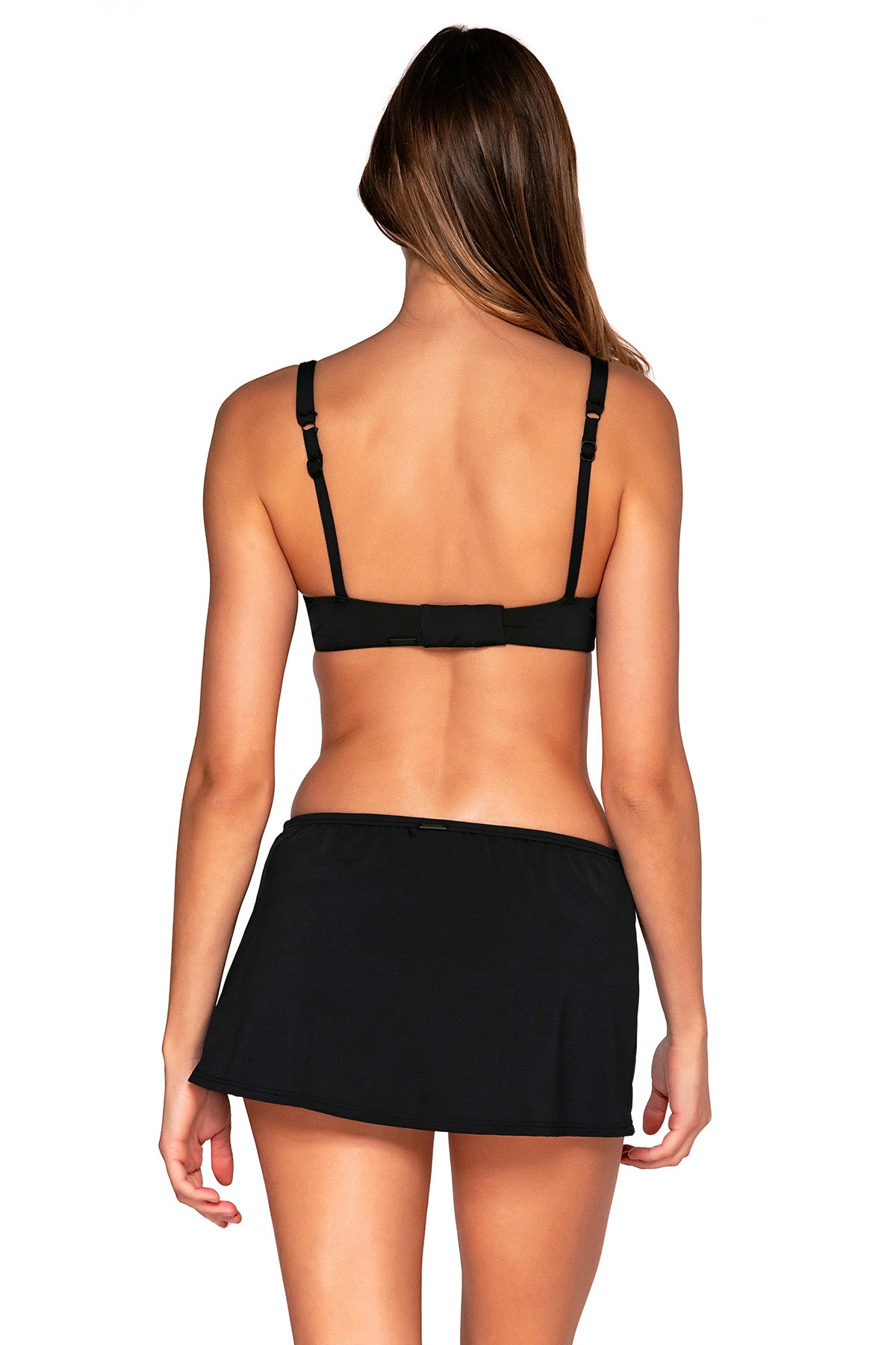 Back view of Sunsets Black Kokomo Swim Skirt