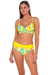 Sunsets Women's Swimwear Golden Tropics Sandbar Rib Capri High Waist Bikini Bottom