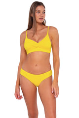 Sunsets Women's Swimwear Lemon Zest Sandbar Rib Lyla Bralette Bikini Top