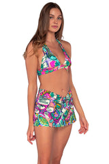 Side view of Sunsets Lush Garden Casey Halter Top