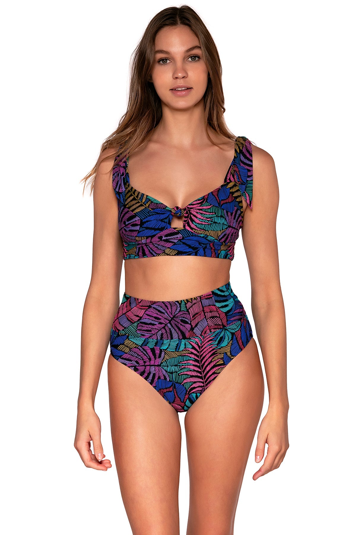 Sunsets Women's Swimwear Panama Palms Hannah High Waist Bikini Bottom