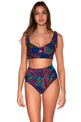 Sunsets Women's Swimwear Panama Palms Hannah High Waist Bikini Bottom