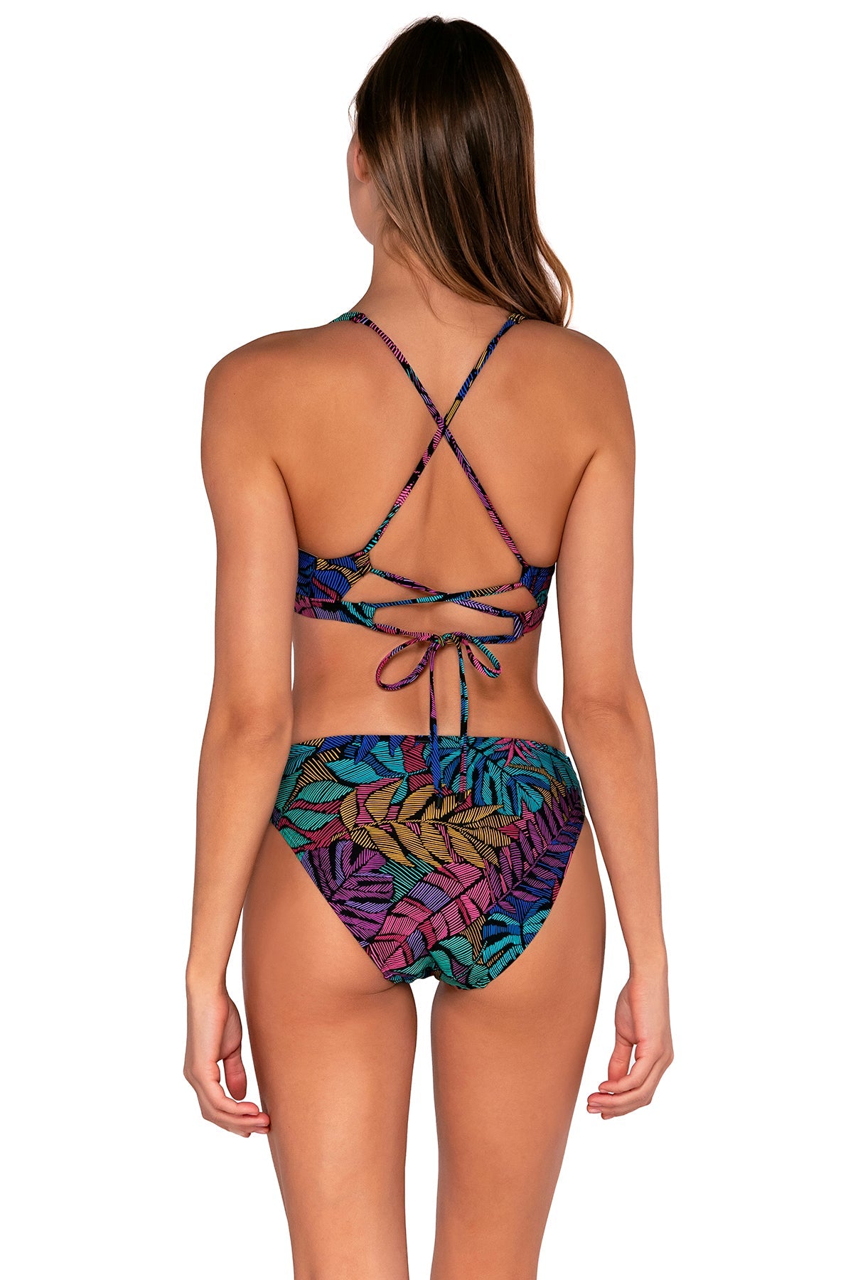 Back view of Sunsets Panama Palms Brandi Bralette Top