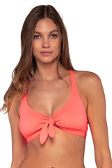 Sunsets Women's Swimwear Neon Coral Brandi Bralette Bikini Top