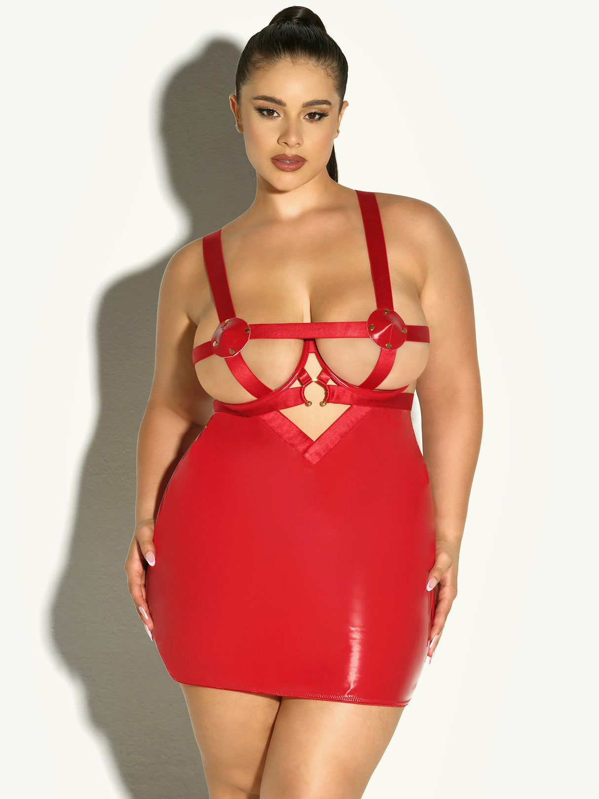 Curvy Fetish Erotic Open Cup Babydoll Dress