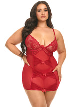 Curvy Milania Lacey Babydoll Dress