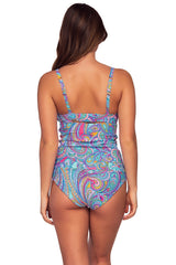 Back view of Sunsets Paisley Pop Serena Tankini Top