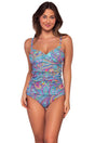 Front view of Sunsets Paisley Pop Serena Tankini Top