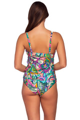 Back view of Sunsets Lush Garden Maeve Tankini Top