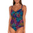 Front view of Sunsets Panama Palms Maeve Tankini Top