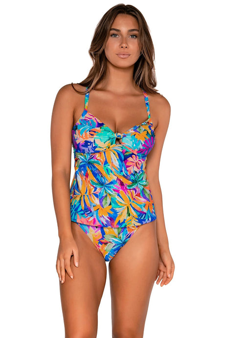 Front view of Sunsets Alegria Maeve Tankini Top