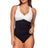 Front view of Sunsets Roll The Dice Elsie Tankini Top