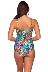 Back view of Sunsets Lush Garden Taylor Tankini Top